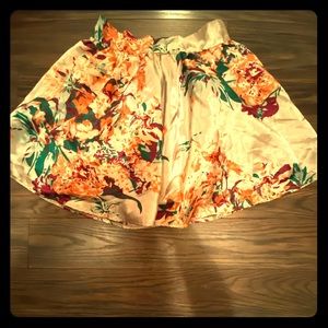 Charlotte Russe floral print silk skirt